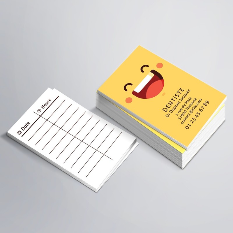 Carte de rendez vous simple pour Dentistes