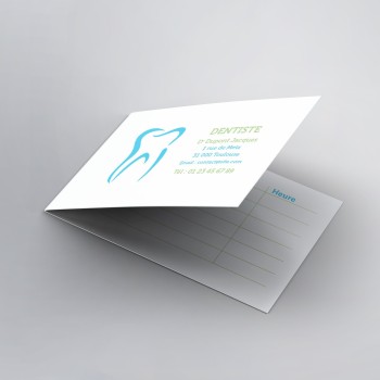 Cartes de RDV doubles n°10 pour dentistes