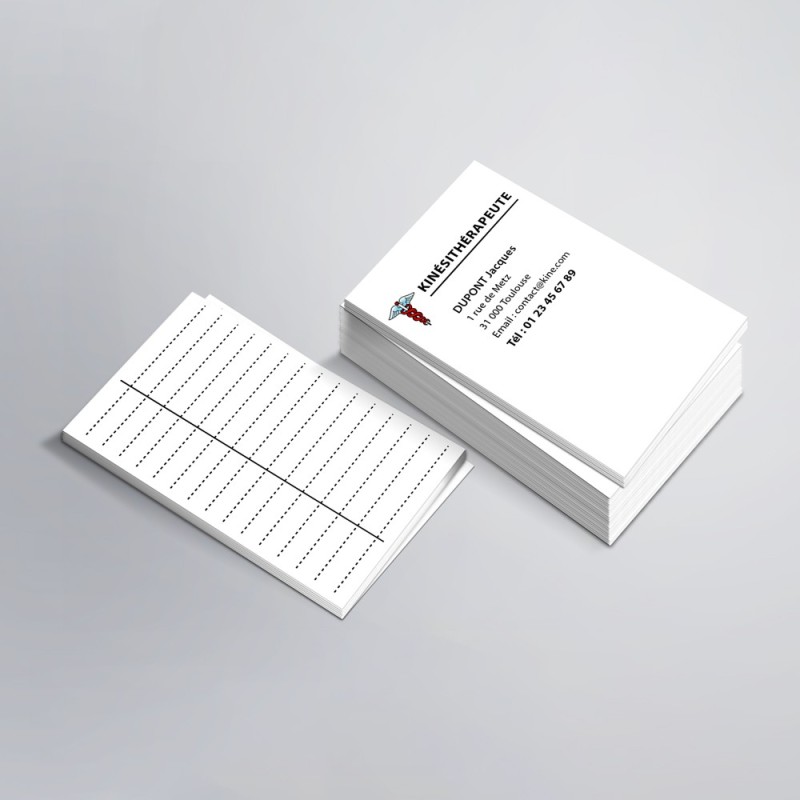 Cartes de RDV simples n°1 pour kiné