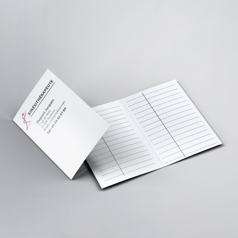 Carte de Rendez-vous profession kinésithérapeute