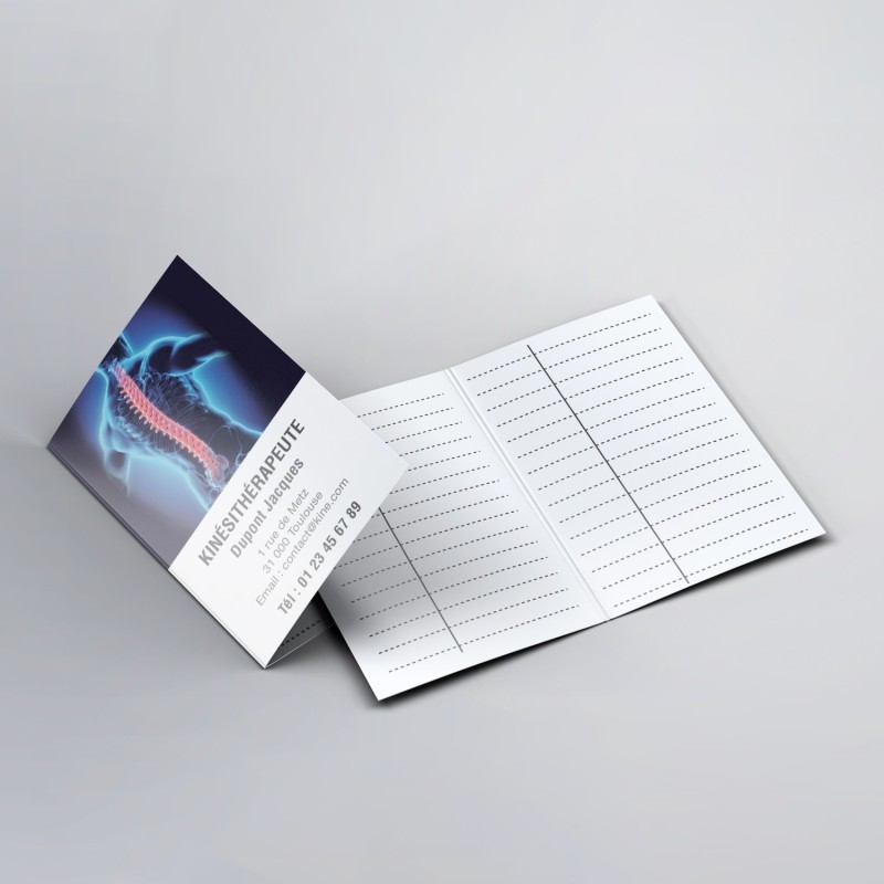 Cartes de Rendez-vous kinésithérapeute imprimées