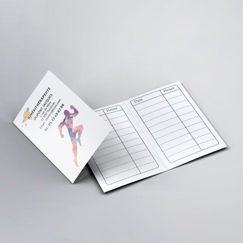 Création de cartes de RDV doubles kinésithérapeutes