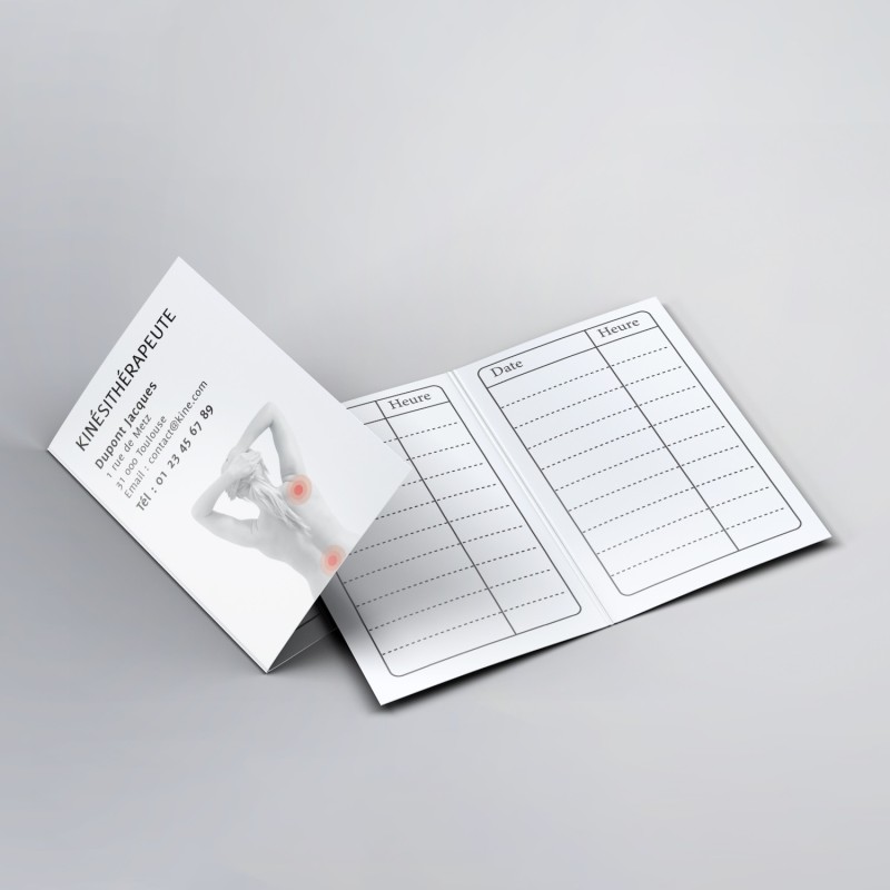 Cartons de RDV pour les kinésithérapeutes