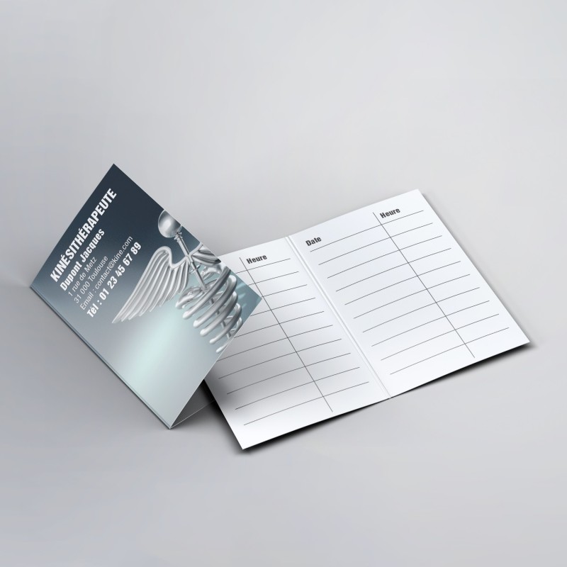 Carte de Rendez-vous profession kinésithérapeute