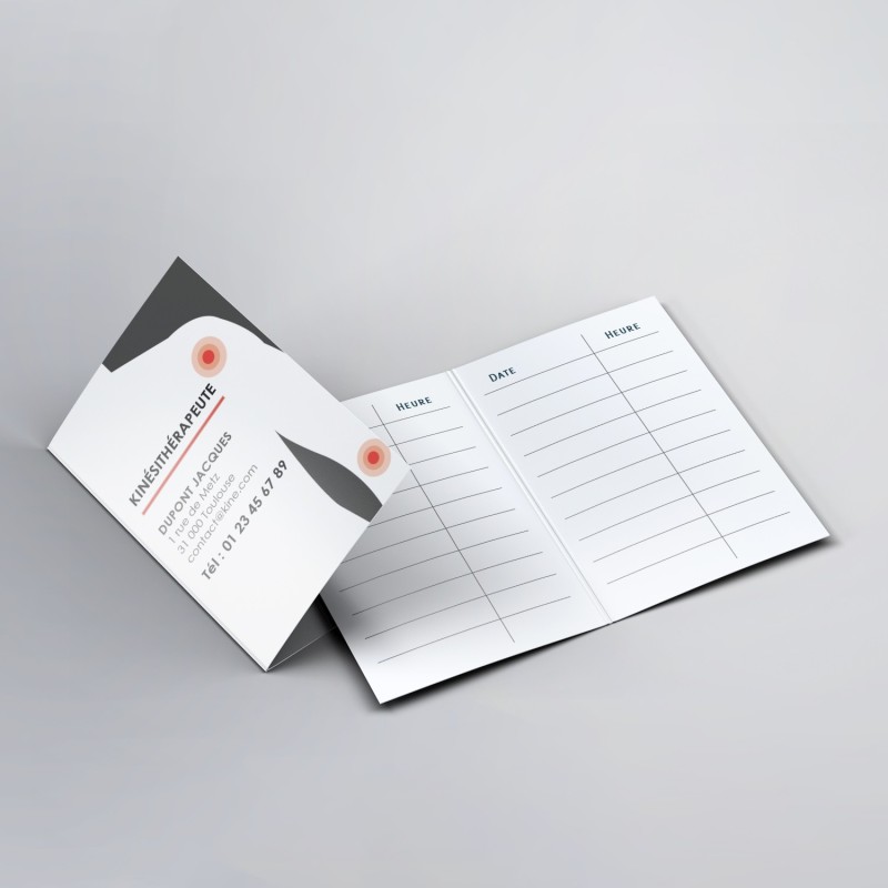 Création de cartes de RDV doubles kinésithérapeutes