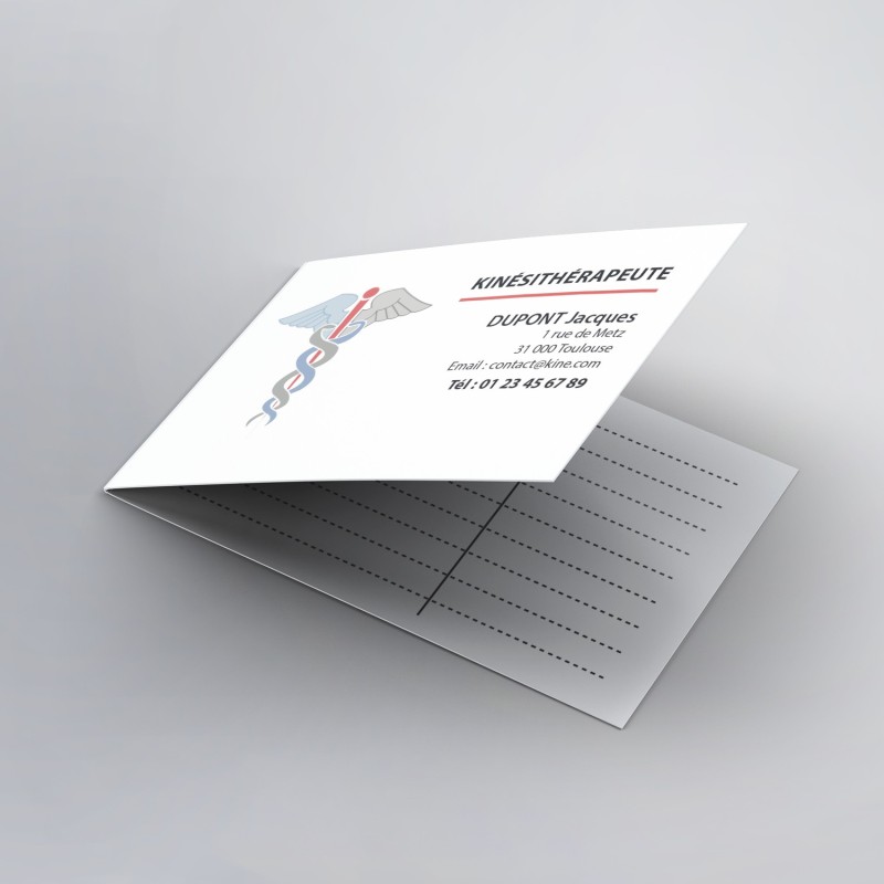 Création de cartes de RDV doubles kinésithérapeutes