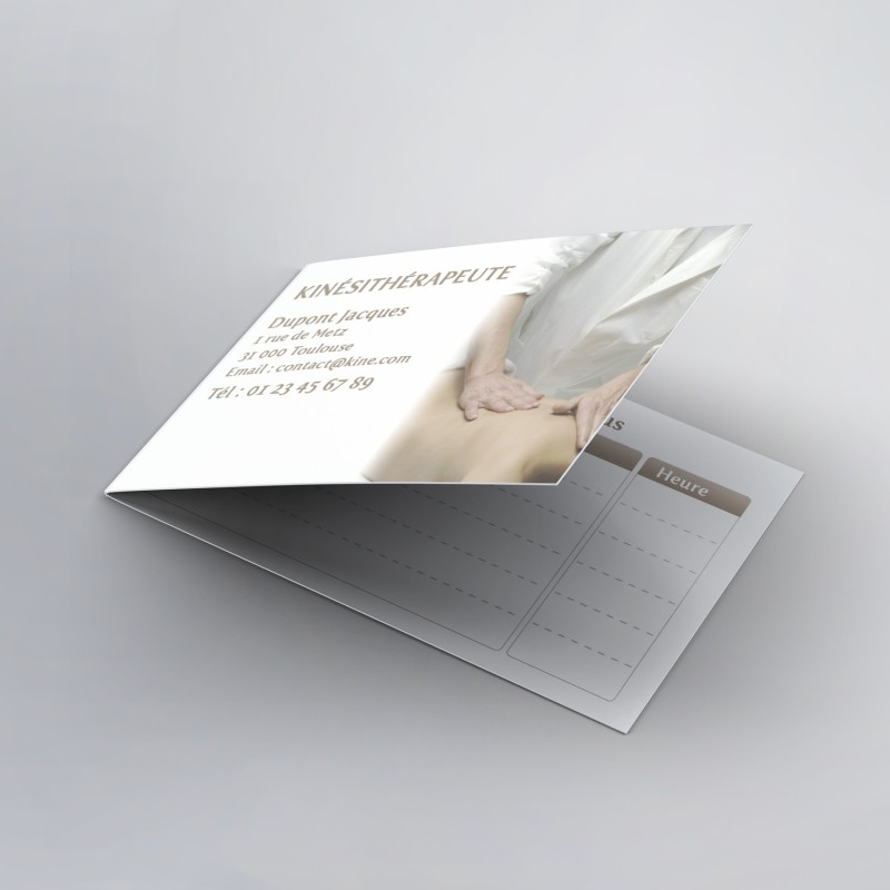 Carte Rendez-vous double de kinésithérapeutes