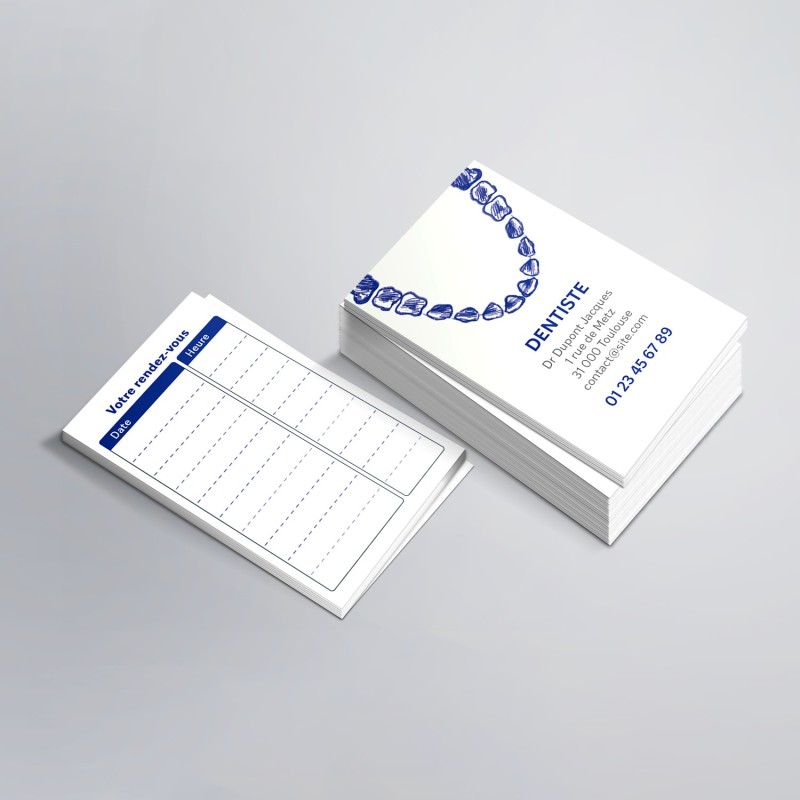 Carte de rendez vous simple pour Dentistes