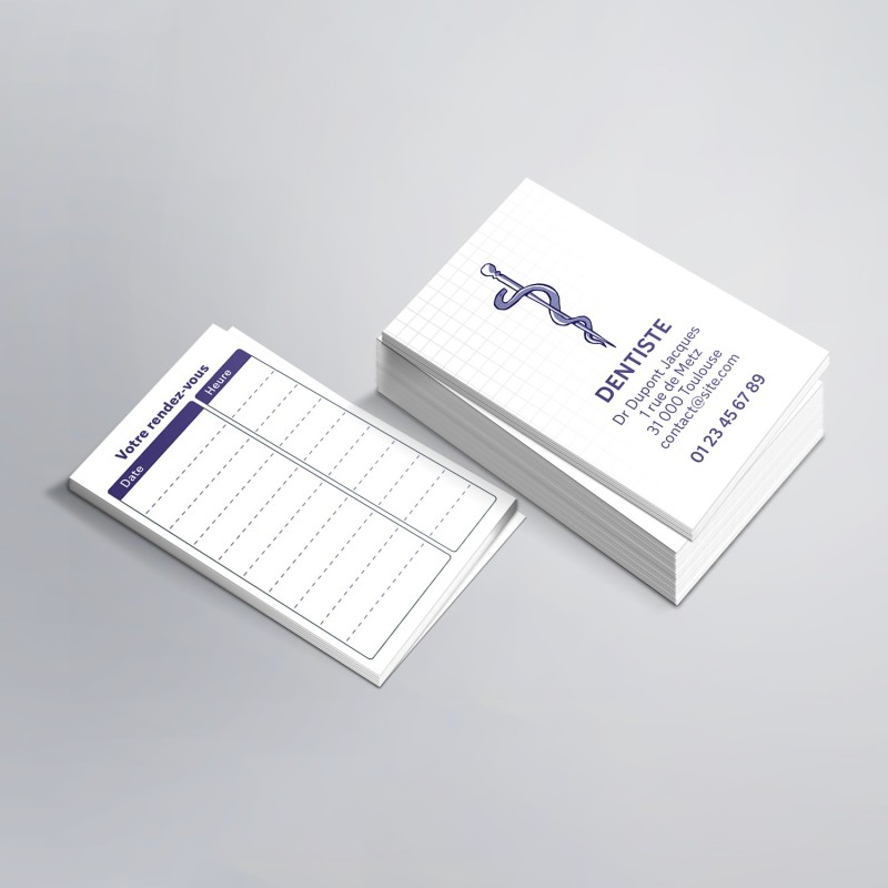 Carte de rendez vous simple pour Dentistes