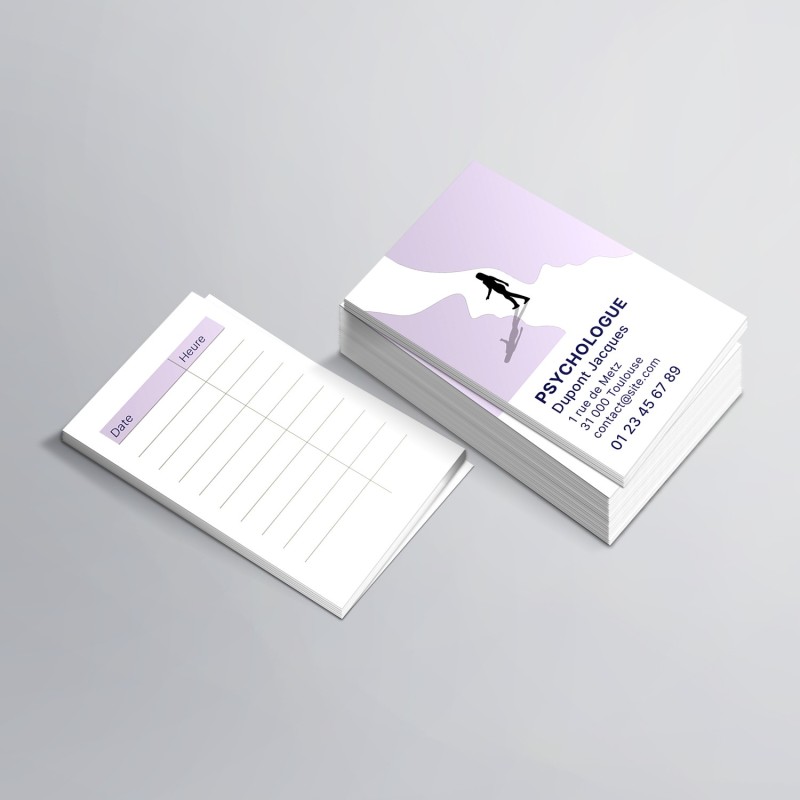 Cartes de RDV simples n°8 pour Psychologue
