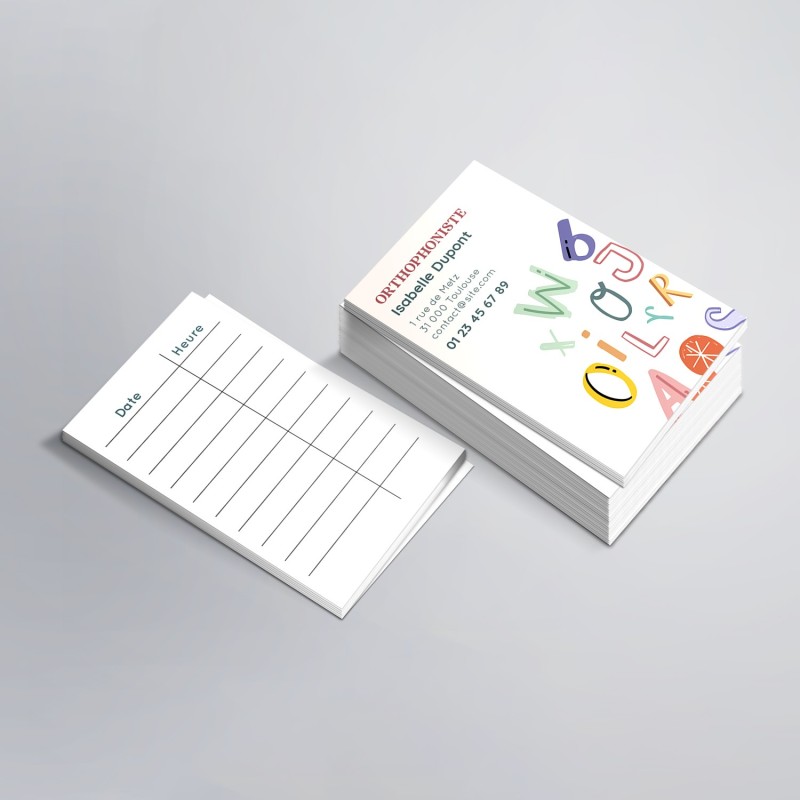 Carte de rendez-vous pour les orthophonistes n°8