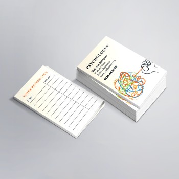 Cartes de RDV simples n°8 pour Psychologue