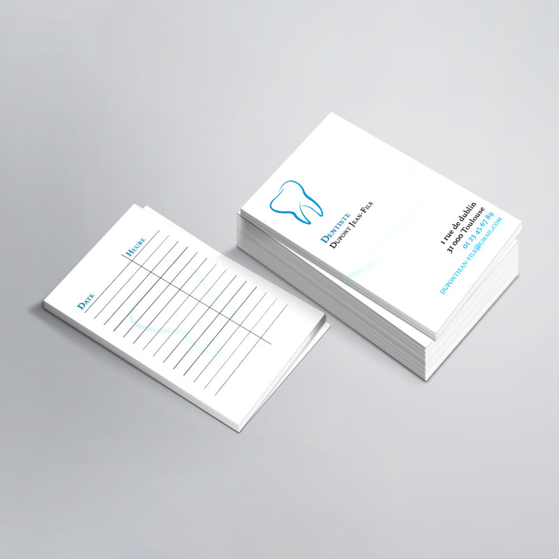 Carte de rendez vous simple pour Dentistes