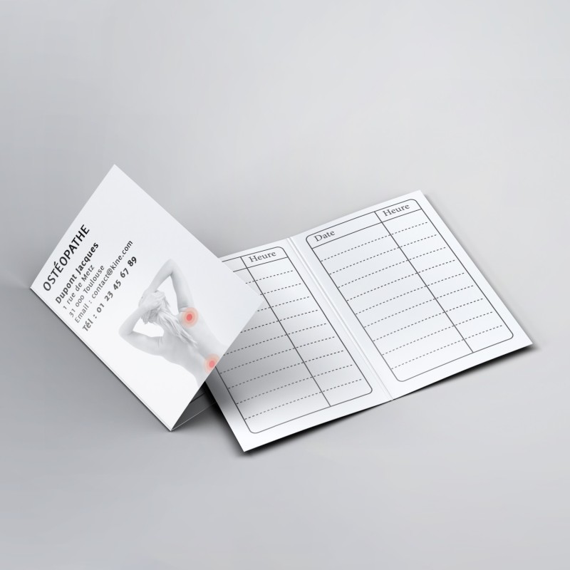 Cartes de RDV doubles n°8 Ostéo