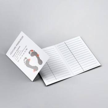 Cartes de Rendez-vous doubles pour les pedicures Podologues