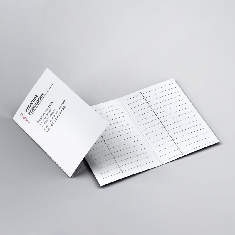 Cartes de RDV doubles Pédicures Podologues