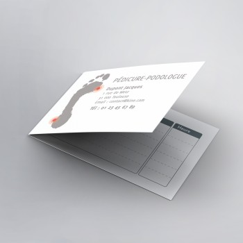 Cartes de Rendez-vous doubles pour les pedicures Podologues