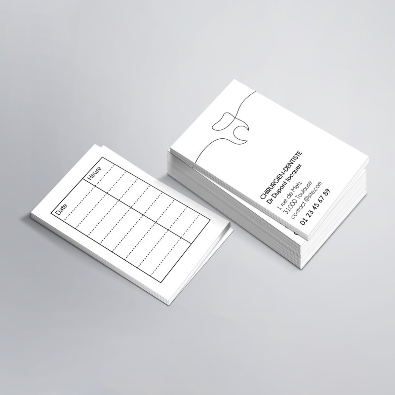 Carte de rendez-vous pour les dentistes